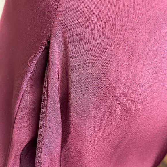 Morilee Madeline Gardner Bordeaux Satin One Shoulder Bridesmaid Dress Gown Sz 4 - Picture 8 of 14